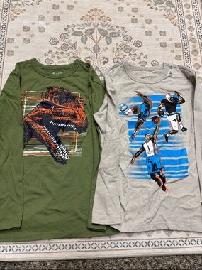 The Children's Place Olive Green Long Sleeve Dinosaur Graphic Tee